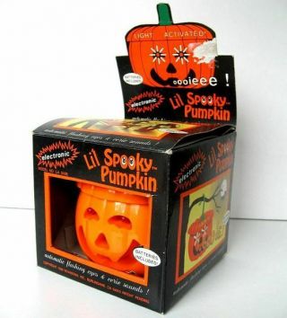 Vintage Halloween Lil Spooky Pumpkin 1988 Electronic Halloween Decoration Jack - O