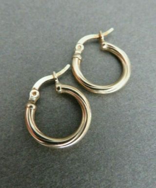Vintage 9ct Gold Hoop Earrings 9k 375 Gold Italian Unoaerre 1.  01g