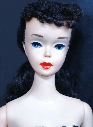 Htf Stunning Vintage 3 Brunette Ponytail Barbie Doll