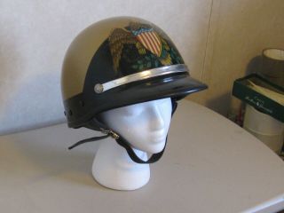 Vintage M Police Bell Toptex Motorcycle Helmet Gold/black W.  A.  P.  D.