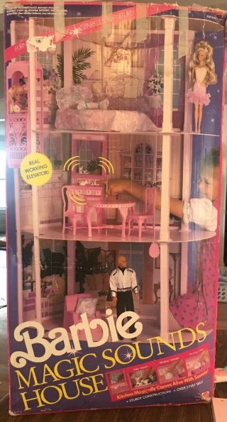 Vintage Barbie Magic Sounds House 1991 W/ Furniture And Box