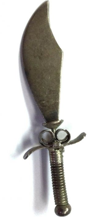 Vintage Oxidized Sterling Silver 925 Miniature Fighting Sword Collectible