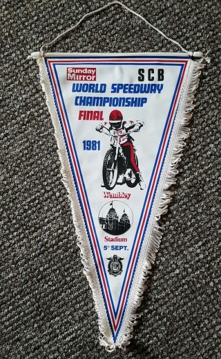 Vintage Speedway Pennant - World Speedway Championship Final Wembley 1981