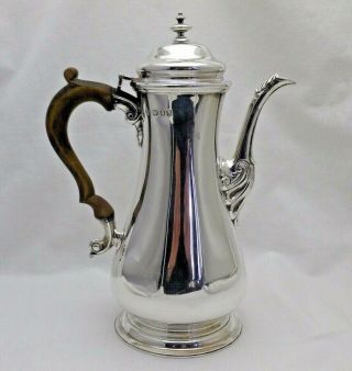 Vintage Solid Sterling Silver Queen Anne Style Coffee Pot London 1942 2