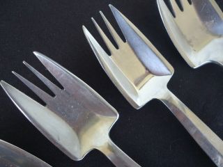 6 vintage retro stainless steel splayds buffet forks by mcarthur stokes 2