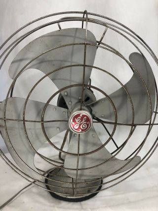 Vintage Ge Vortalex F12v163 Oscillating 3 Speed Large Industrial Home Fan