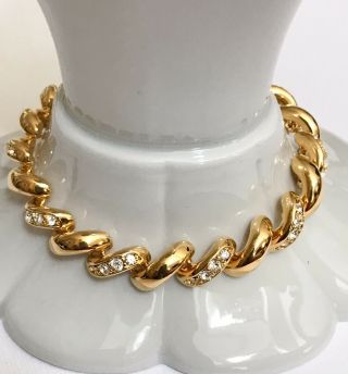 Vintage Joan Rivers Gold Tone Clear Rhinestone Bracelet