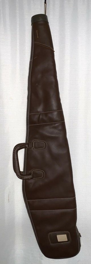 Vintage Browning Soft Leather Rifle Gun Case With Lining 1960 38 Inches No.  2115