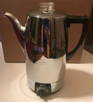 Vtg Sunbeam Coffeemaster Art Deco 10 Cup Percolator Coffee Pot Ap10