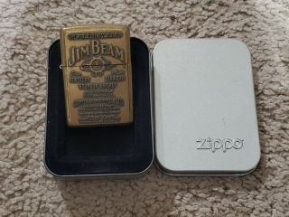 Vintage Zippo Lighter Brass Jim Beam Special Edition