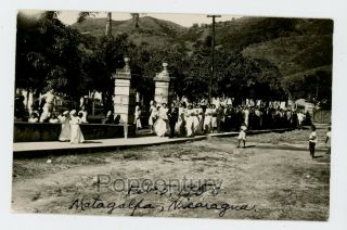 Nicaragua 1950s Vintage Photo Postcard Rppc Matagalpa Wedding At Park Photograph