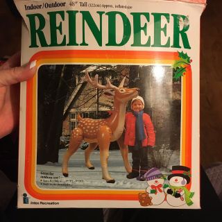 Vintage Intex 48” Inflatable Reindeer 1987