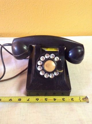 VINTAGE ANTIQUE BELL SYSTEM WESTERN ELECTRIC BLACK ROTARY TELEPHONE 2