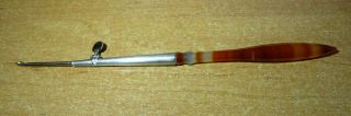 Antique Holland Agate And Silver Tambour Crochet Hook 19th C.