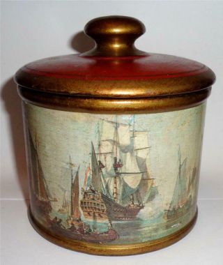 Vintage Tobacco Jar Battle Of Trafalgar On Side