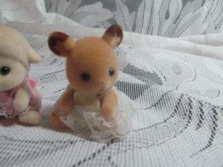 Calico Critters 2 Babies Lamb And Field mouse Vintage EUC 2