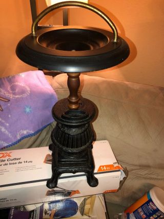 Vintage 21” Pot Belly Stove Floor Ashtray Smoking Stand