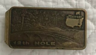 Vintage Augusta National " Masters " Golf Money Clip 12th Hole