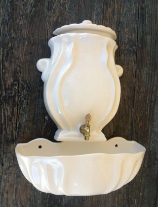 Architectural Vintage Italian Style Ceramic 3 Pc Lavabo Fountain Set,  Indoor / O