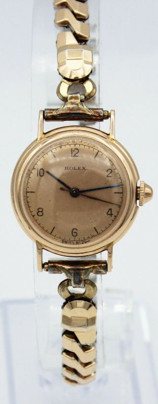 Vintage 14k Rose Gold Rolex Watch Ref 3768 Women 