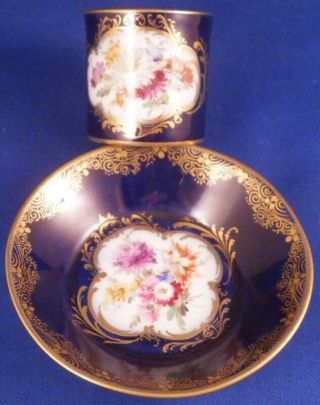 Antique 19thc Meissen Porcelain Miniature Cup & Saucer Porzellan Miniatur Tasse