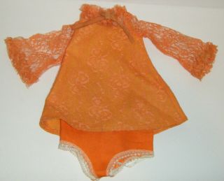 Vintage Ideal 18 " Crissy Doll Orange Lace Dress & Panties Set 1960s