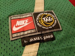 Vintage Authentic Nike Lebron James Irish 2003 High Jersey Sz Med NBA Lakers 2