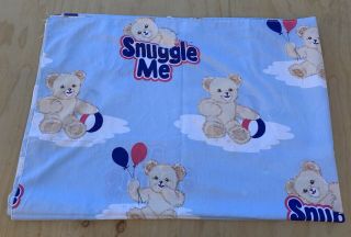 Vintage Twin Flat Sheet Snuggle Me Teddy Bear Fabric Softener Snuggles Euc 80’s