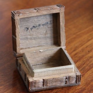 A Small Antique Black Forest Carved Wood Box,  Possibly For Stamps,  c.  1890. 3