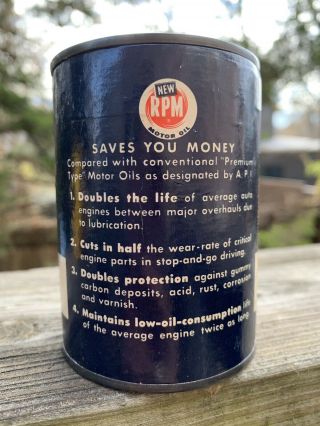 Vintage 1950 ' s RPM Motor Oil Coin Bank 3 
