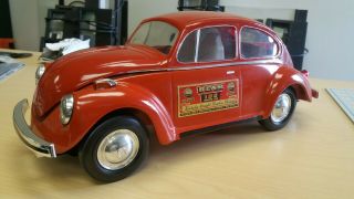 Vintage Jim Beam Red Volkswagen Car Decanter 1973 Beetle Bug