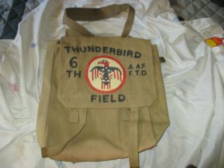 Ww2 / Kw Thunderbird Field 6 Th Aafftd British Painted P37 Back Pack W/strap