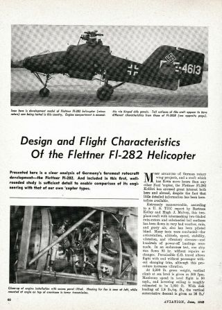1946 Flettner Fl - 282 Helicopter Aircraft Report 10/4/19a