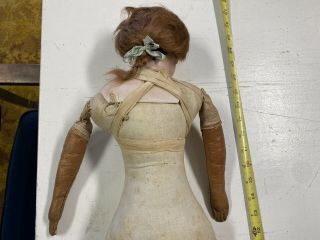 made in germany 27” Antique Bisque 1800’s Doll Leather Cloth Body Leather Shoes 3