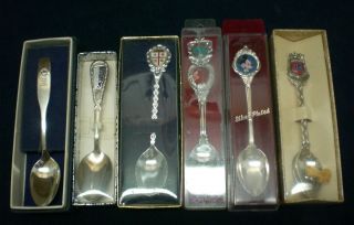 15 souvenir spoons vintage Sterling/Plate Europe Disney Canada Mexico 2