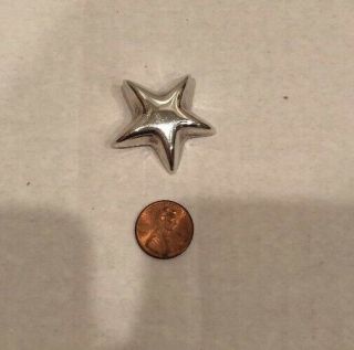 Vintage Tiffany & Co.  925 Sterling Silver Puffy 3d Star Pin/brooch Mexico
