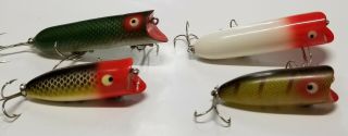 Vintage 2 Heddon Lucky 13 And 2 Baby Lucky 13 Topwater Lure.  618