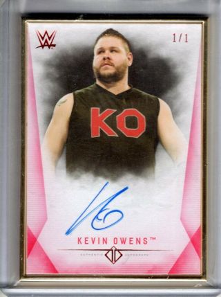 2019 Topps Wwe Transcendent Auto Kevin Owens Gold Framed 1/1 Red Sp Autograph
