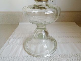 VINTAGE oil kerosene HURRICANE LAMP Clear GLASS antique 17.  25 