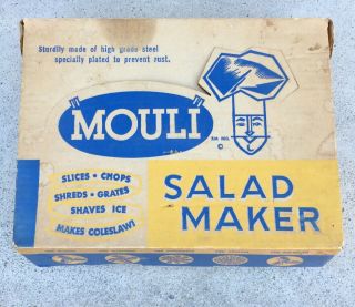 Vintage Mouli Salad Maker Complete W/ Box Slicer Shredder,  Instruction