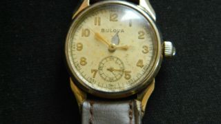 Rare Vintage Bulova Ww11 Era Gold Plated Chronograph Fifth Avenue York