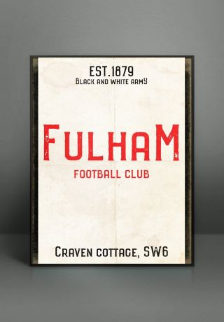 Craven Cottage Fulham Fc A3 Picture Art Poster Retro Vintage Style Print