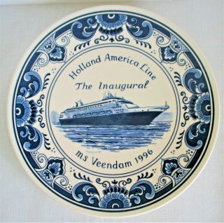 Ms Veendam 1996 Inaugural Cruise Holland America Line Delft Plate