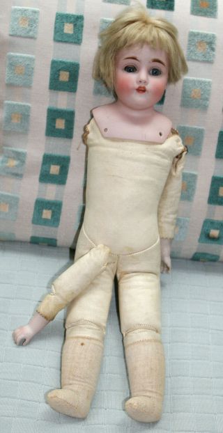 Kestner 154 Head Bisque Doll - Kid Leather Body Germany 16 "