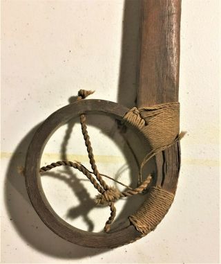 Antique Ojibwe Hand Made Wooden Lacrosse Stick 35” Rare Euc
