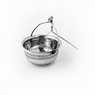 Engraved Us Navy Tea Strainer Basket Silver Plated
