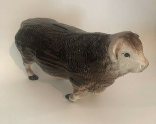 Vintage Large Ceramic Ox Cow Bull Coin Piggy Bank Made In Mexico