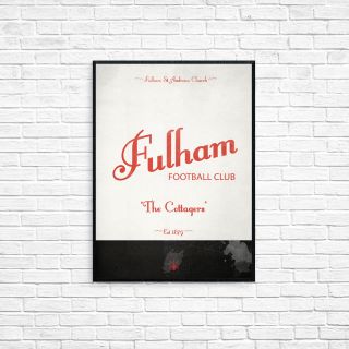 Fulham Football Club A3 Picture Poster Retro Vintage Style Print Ffc Unofficial