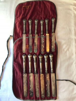 Vintage Early Gorham Chantilly Sterling Silver Blunt Luncheon Knives Set Of 12