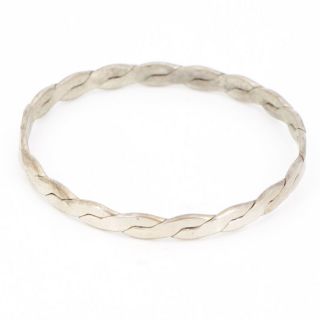 Vtg Alpaca - Mexico Twisted Rope Solid 8 " Bangle Bracelet - 18g